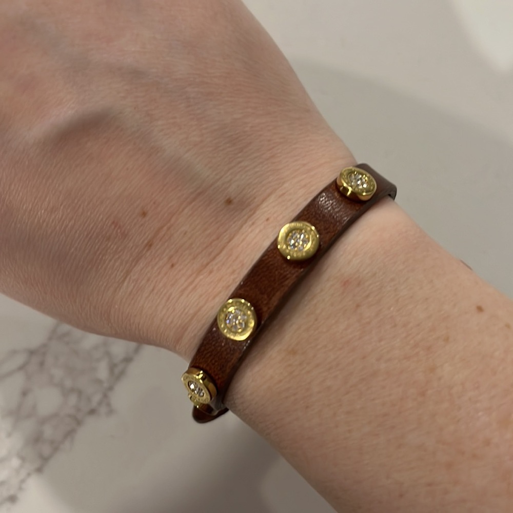 Michael Kors adjustable leather studded bracelet